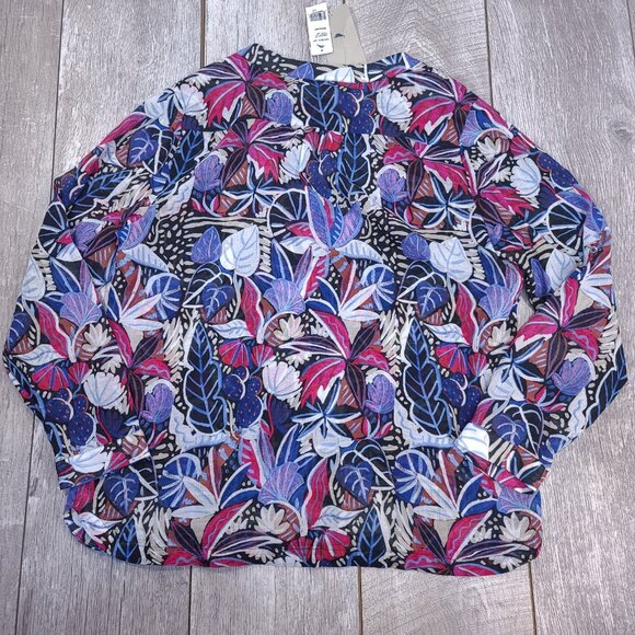 Tommy Bahama Shirt Womens Large Cactus To Clouds 3/4Sleeve Pullover Sheer Top - Picture 2 of 8